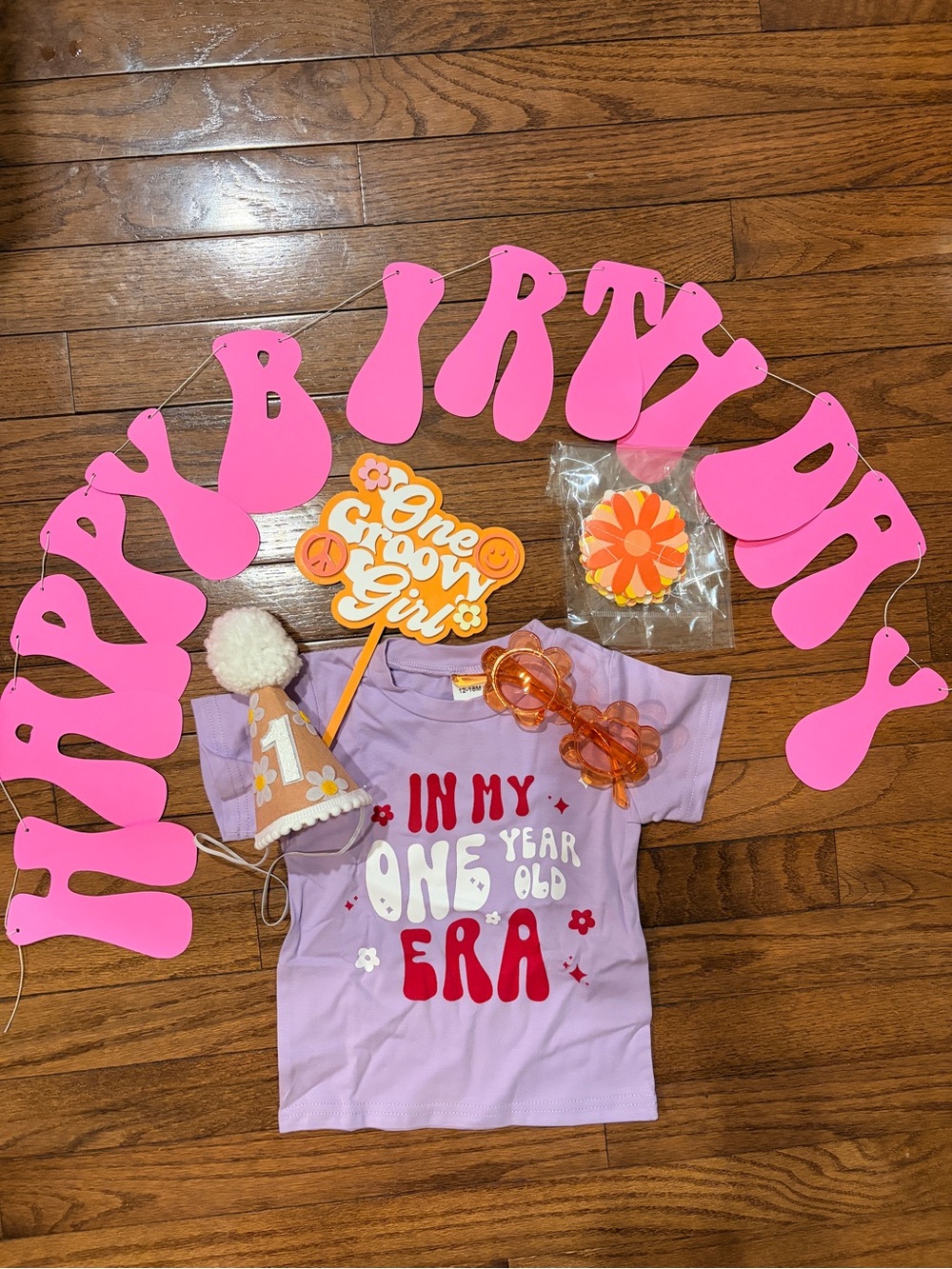 One Groovy Girl 1st Birthday Shirt and Party Decor
